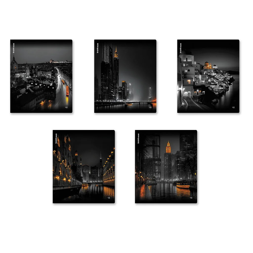 Тетрадь А5 48л кл. Erich Krause "Urban Lights" глянцевая ламинация  MIX-PACK