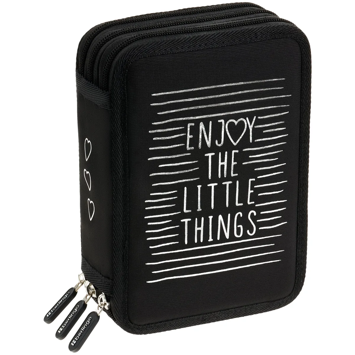 Пенал 3 отделения, 200*140*60 мм, Berlingo "Enjoy the little things", полиэстер