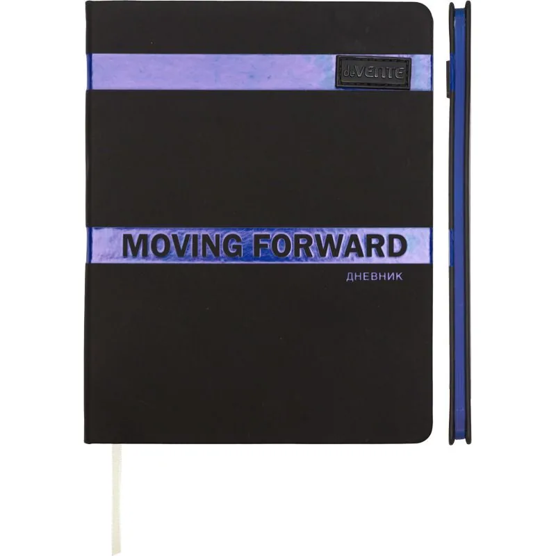 Дневник универсальн. обл. кожзам, тв.пер. "Moving Forward. Blue", аппликац.,48л,ляссе