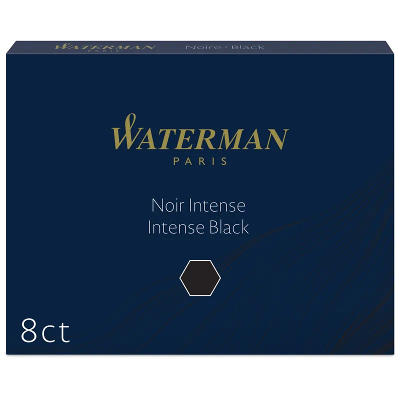 Картриджи чернильные Waterman Standart, черный, 8шт., картонная коробка