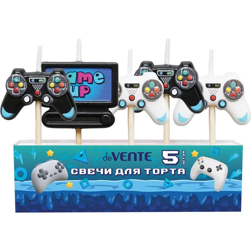 Свечи для торта Джойстики, 5шт, 3,2x2,1*0,9 см, фигурные
