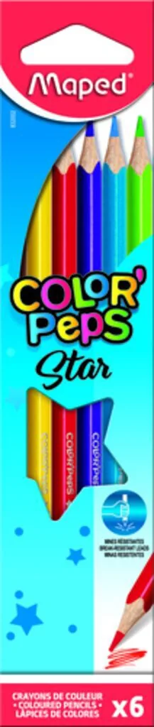 Карандаши цвет.  6цв  Maped Color Peps  трехгранные, ударопрочные, карт.упак.