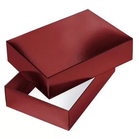 Коробка подарочная самосборная "Металлик. Красная" 18*18*6,5см, европодвес