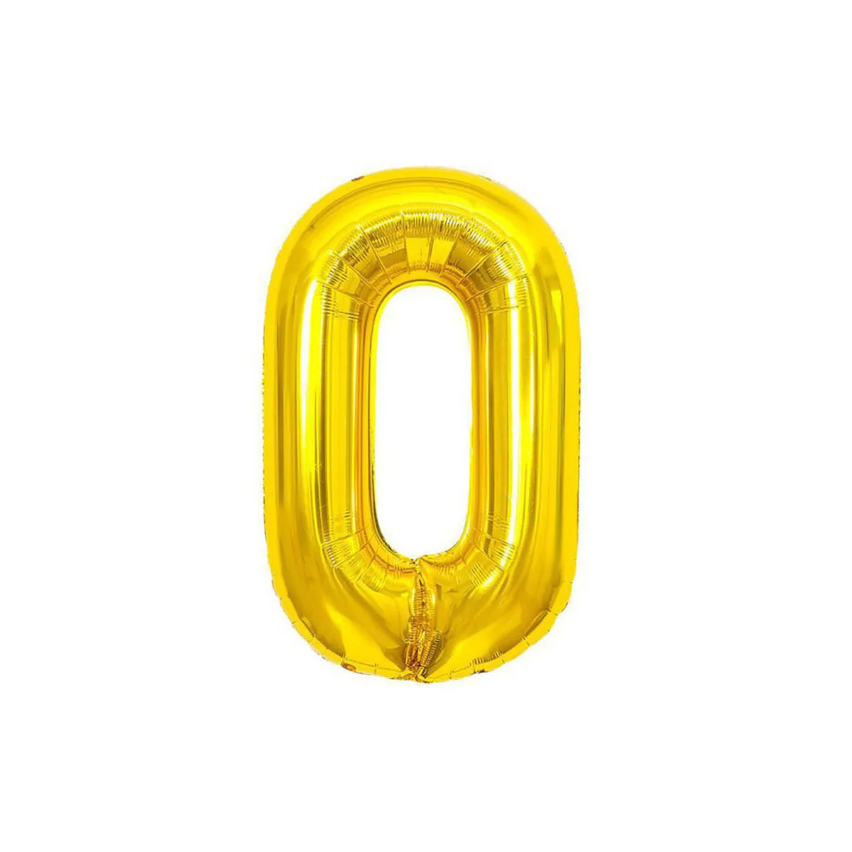 Воздушный шар, 40"/102см, MESHU, цифра 0, золотой, фольгированный