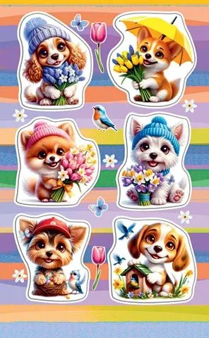 Наклейки детские 15*9см  "Звери"
