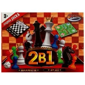 Игра 2в1 "Шашки и лудо"