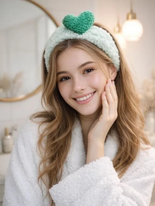 Повязка на голову ТМ GIRLY "Plush heart" зеленая