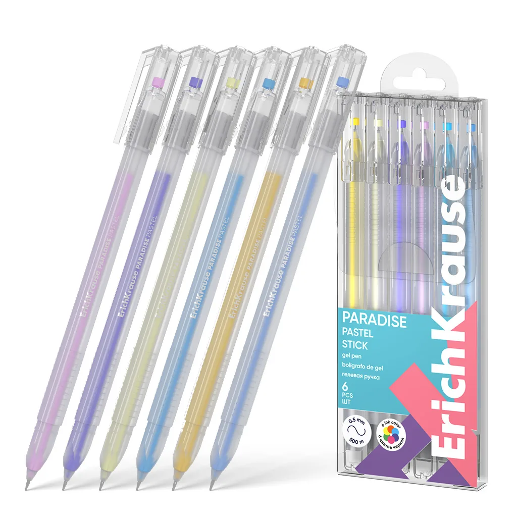 Набор гелевых ручек EK Paradise Stick Pastel 6цв. 0,5мм