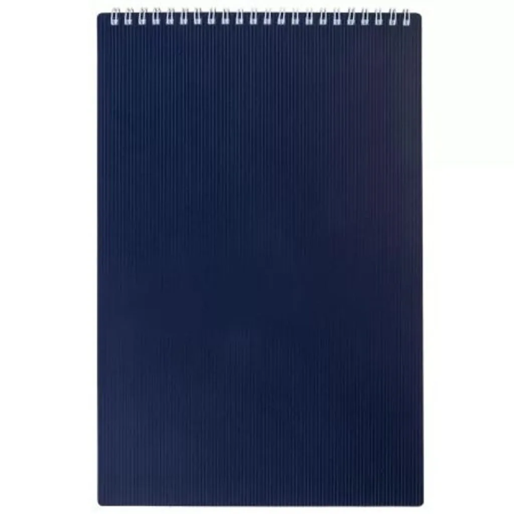 Блокнот А4 пласт.обл.  80л "Velvet. Синий" гребень, кл.*