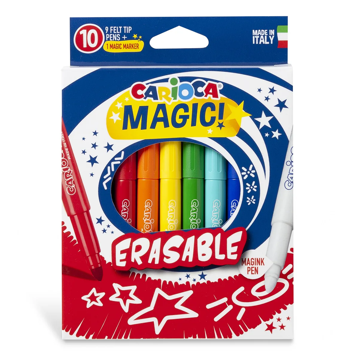 Фломастеры  10цв "Carioca Magic Markers" меняющие цвет, стираемые
