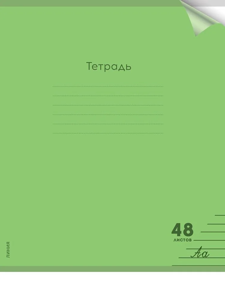 Тетрадь А5 48л ЛИН. Проф-Пресс  пласт.обл. "Неон. Зеленая"