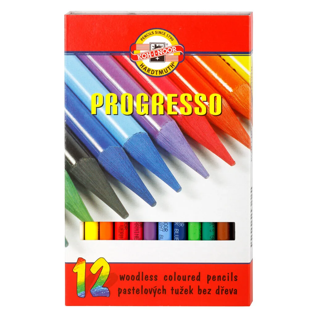 Карандаши цвет. 12цв  Koh-I-Noor Progresso лаковый корпус без дерева