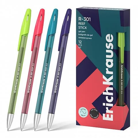 Ручка гелевая EK R-301 Gel Stick Reef черная, 0,5мм