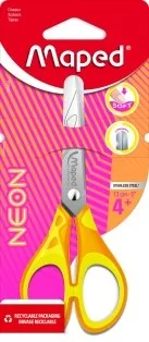 Ножницы детские MAPED NEON PULSE SOFT" 13 cм, симметричные, прорезин.ручки