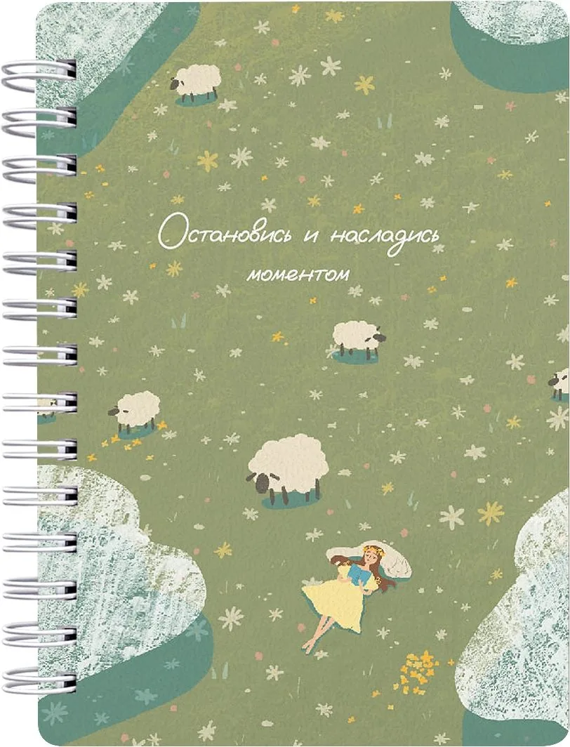 Записная книжка А6  80л. гребень, мягк.пер. "Be Smart. Мечтатель. Овечки"