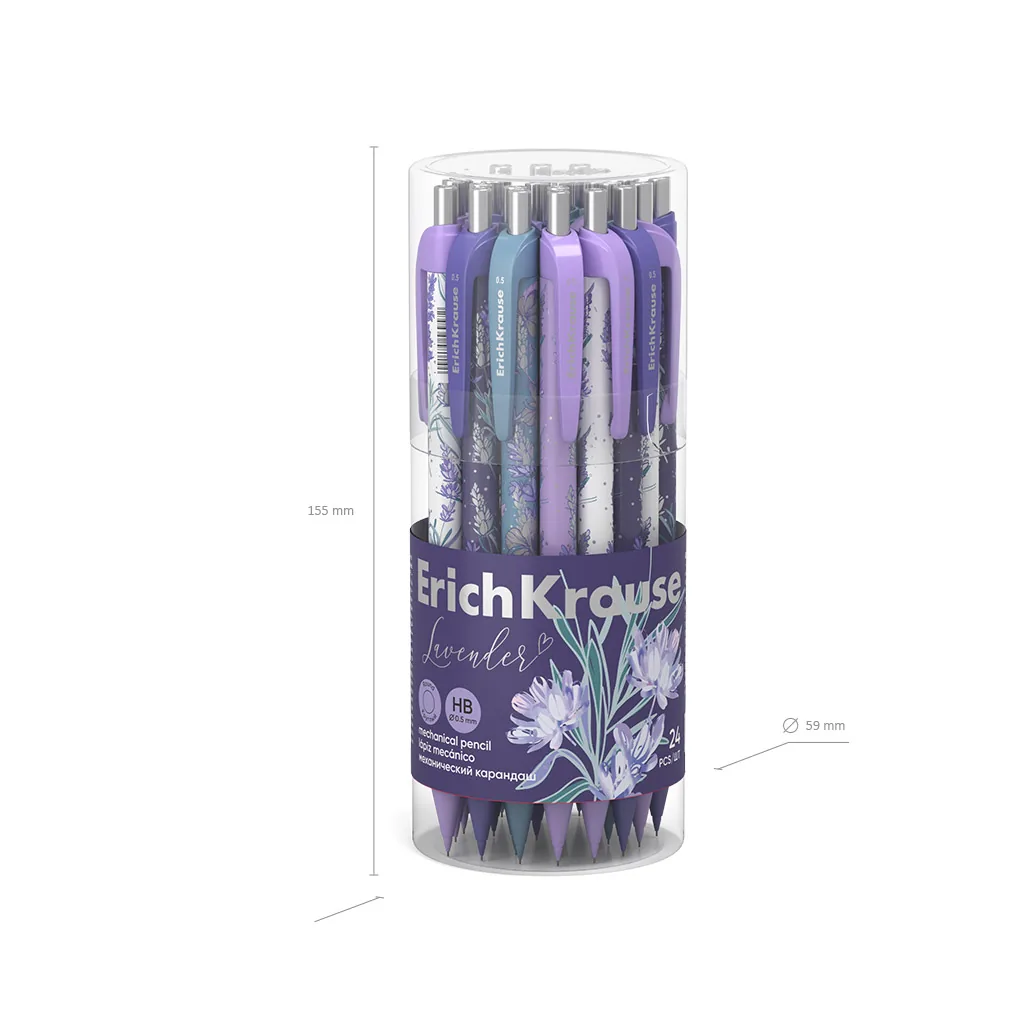 Карандаш механический 0,5мм Lavender НВ, ассорти