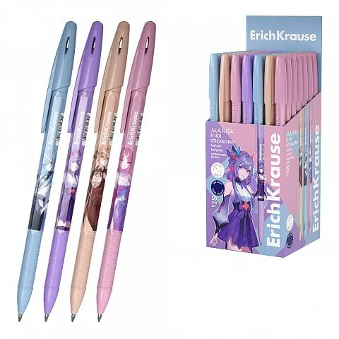Ручка шар. ЕК R-301 Stick&Grip Manga синяя, 0,7мм