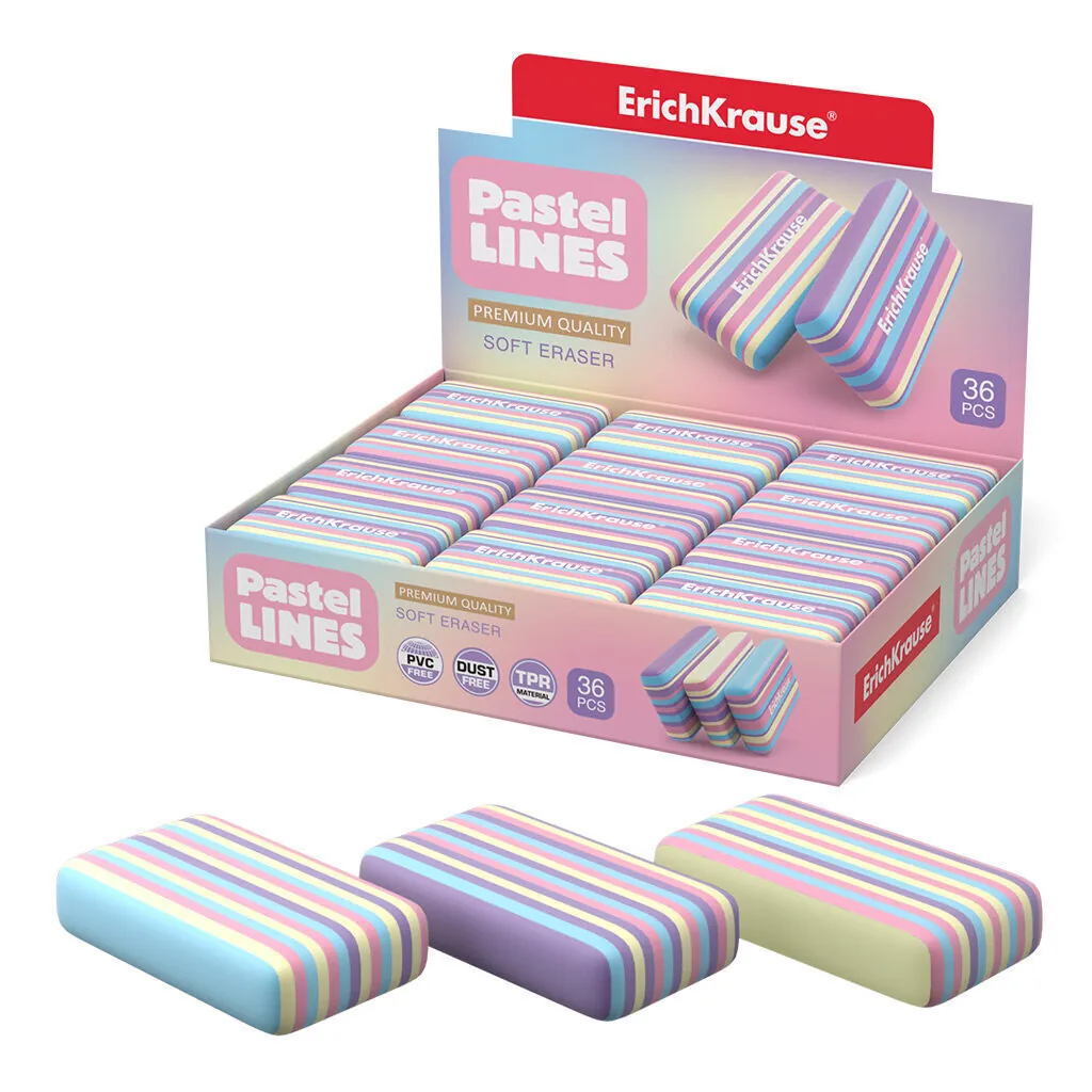 Ластик ЕК "Pastel Lines" ассорти