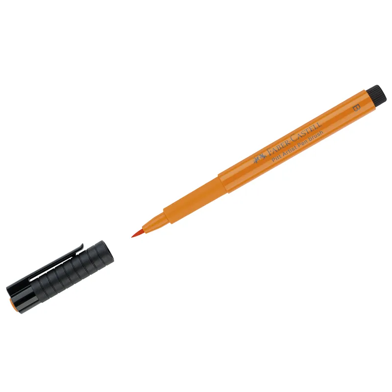 Ручка капиллярная Faber-Castell "Pitt Artist Pen Brush" цвет 113 оранжевая глазурь, пишущий узел "кисть"