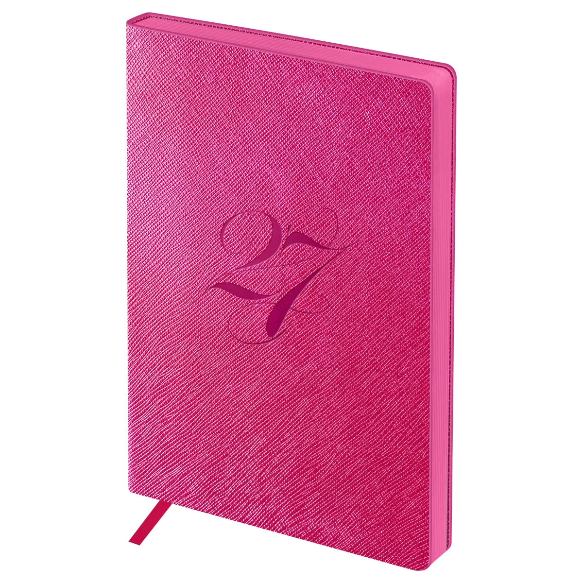 Ежедневник датированный 2027г., А6+, 176л., мягкий переплет, кожзам, BG "Shine. Magenta", фуксия, цветной срез