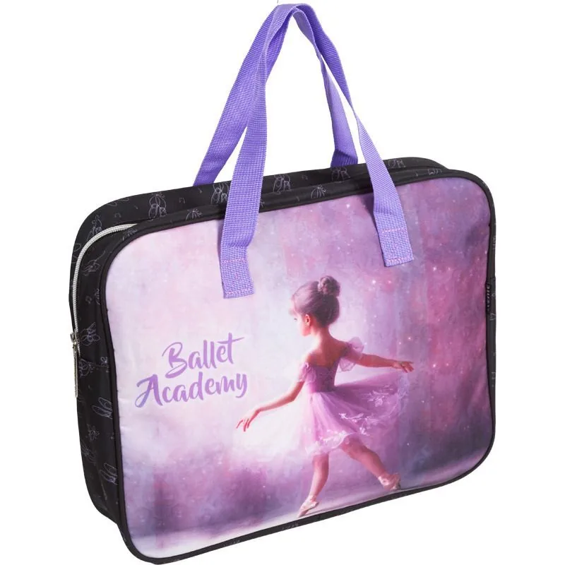 Папка А4 (360*280*80) с ручками, молния, ткань " Ballet Academy"