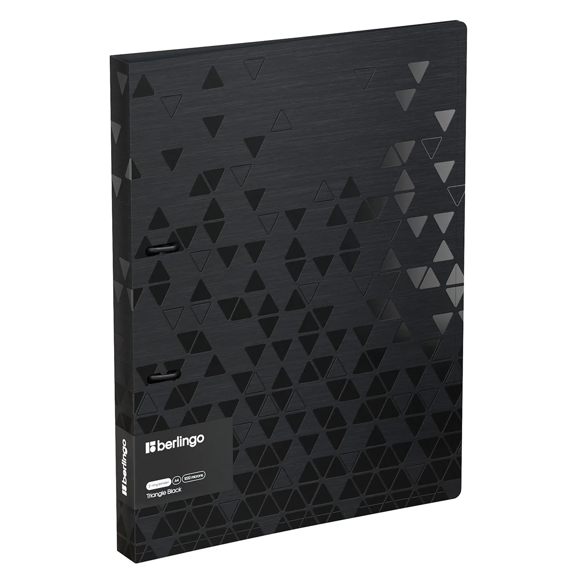 Папка на 2 кольцах Berlingo "Triangle Black", 24мм, 1000мкм, черная, D-кольца, с внутр. карманом