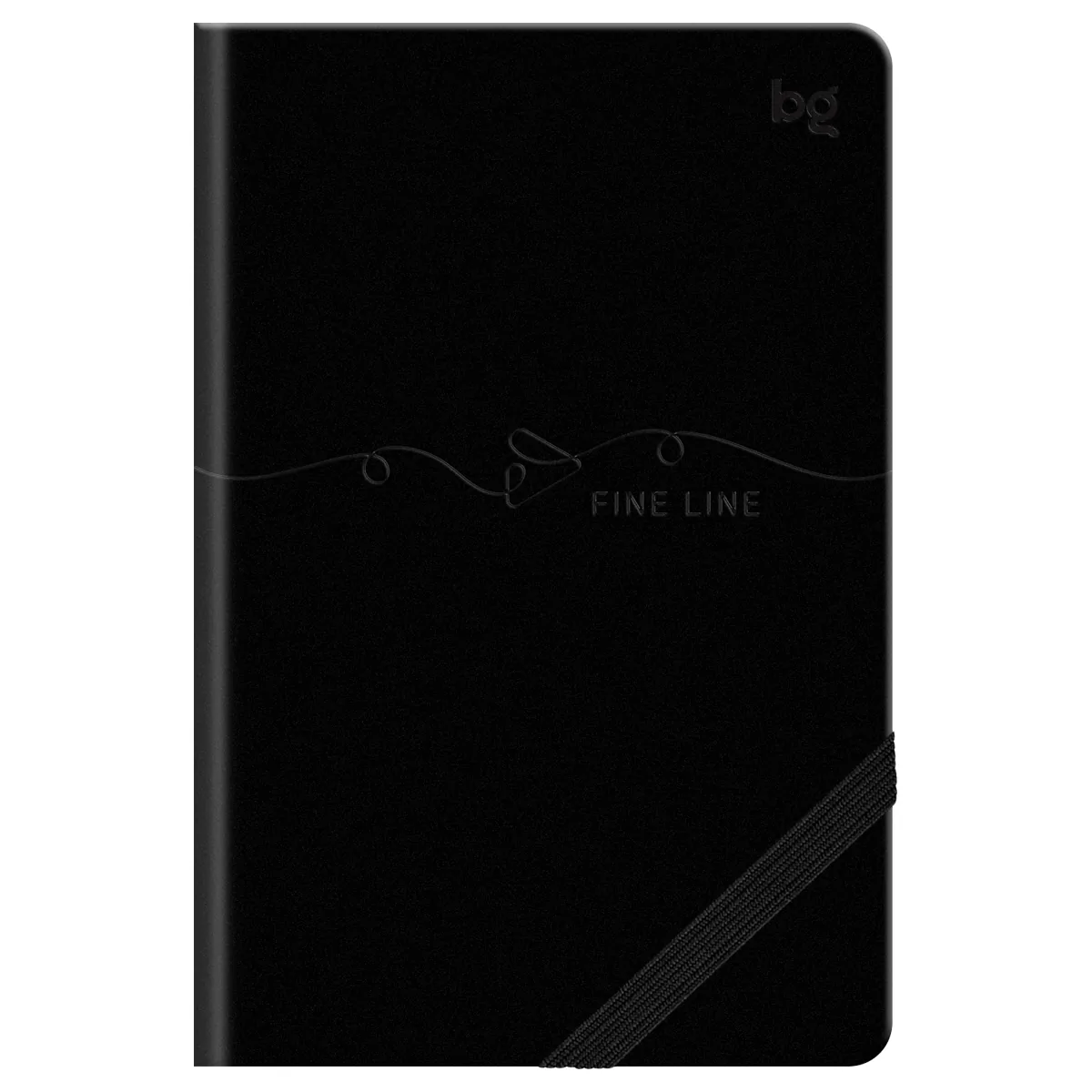 Записная книжка B7, 80л., BG "Тонкая грань", кожзам, с резинкой, черный