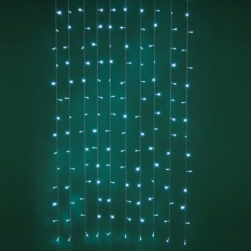 Гирлянда электрическая Занавес 1,5*1,5м 150LED светодиодная, 220 В,  белое свечение