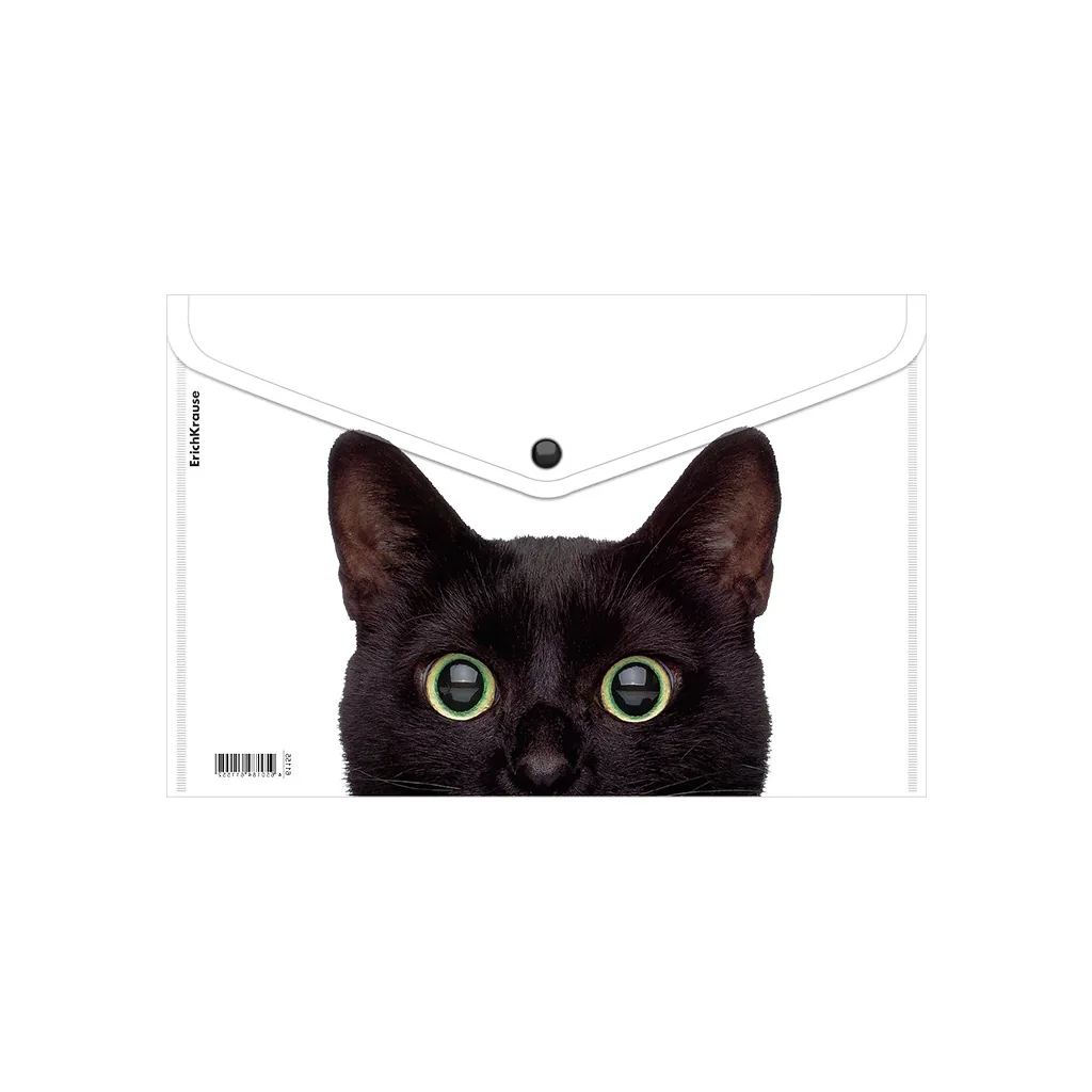 Конверт на кнопке А4  Hiding Cats  0,16мм, ассорти