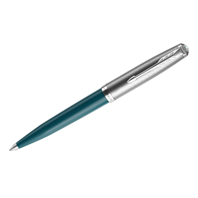 УЦЕНКА - Ручка шариковая Parker "51 Teal Blue CT" черная, 1,0мм, поворот., подарочная упаковка (осн 317505)