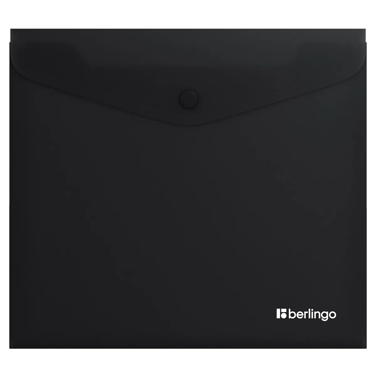 Папка-конверт на кнопке Berlingo "Soft Touch", А5+, 200мкм, софт-тач, черная