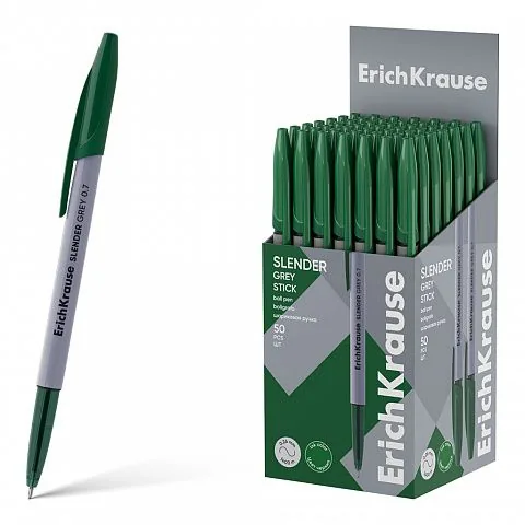 Ручка шар. EK Slender Stick Grey 0.7, Super Glide Technology, цвет чернил зеленый