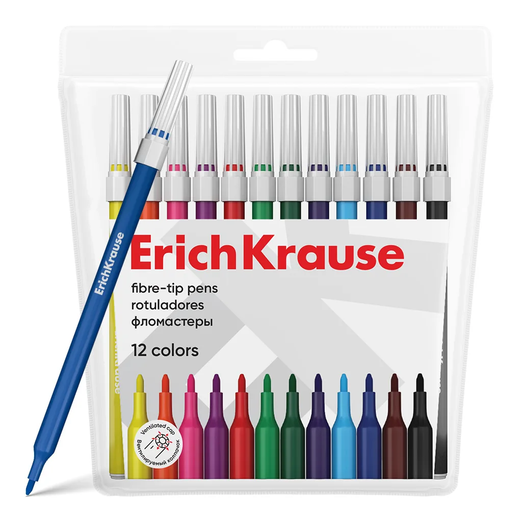 Фломастеры  12цв "Erich Krause. light ", блистер