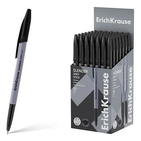 Ручка шар. EK Slender Stick Grey 0.7, Super Glide Technology, цвет чернил чёрный