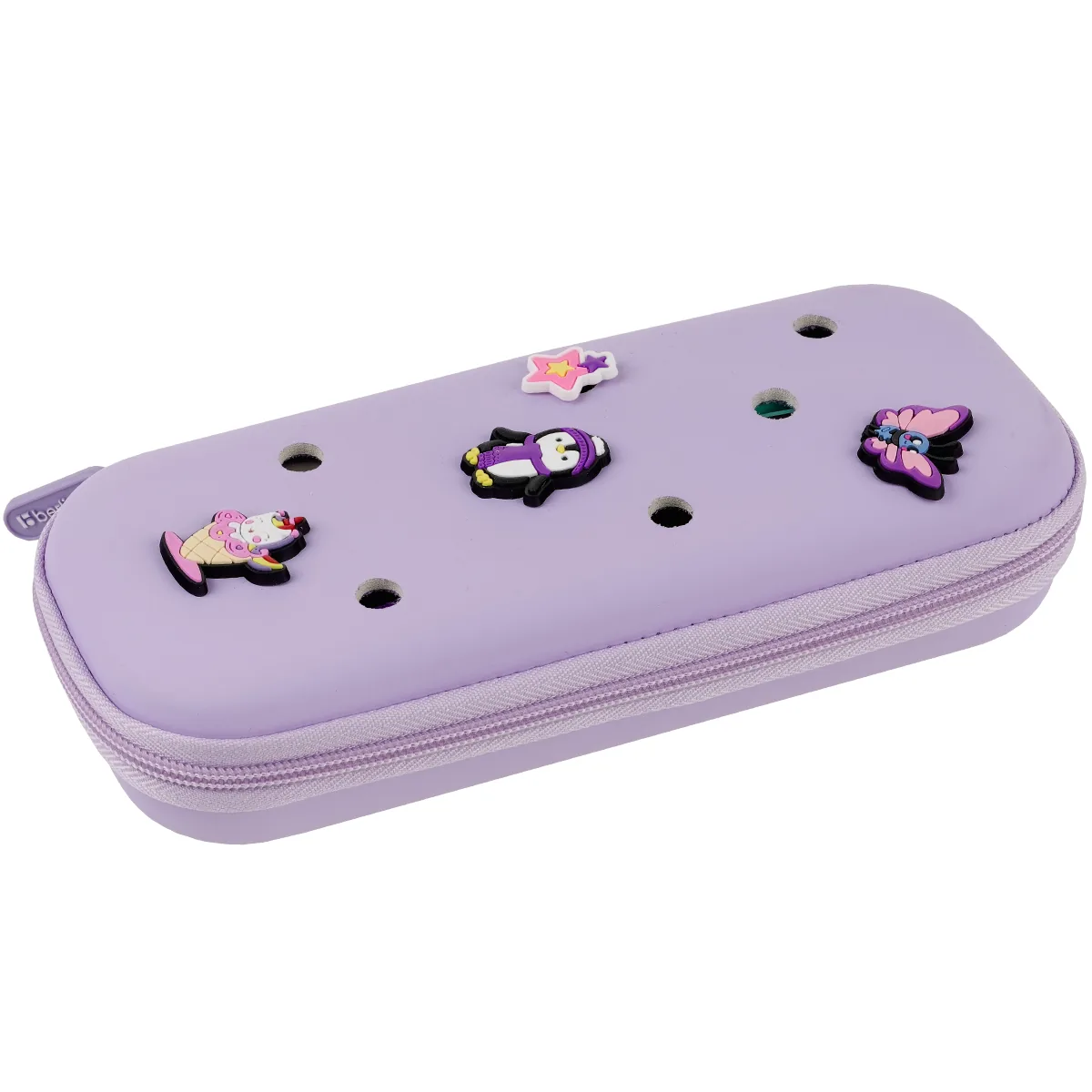 Пенал 1 отделение,  235*43*100 мм, Berlingo, "EVA lilac", внутренний карман-сетка на молнии, откидная планка, ЭВА материал