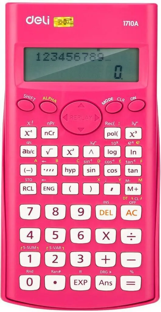 Калькулятор  10+2 разр. Deli научный, для ЕГЭ, красный E1710A