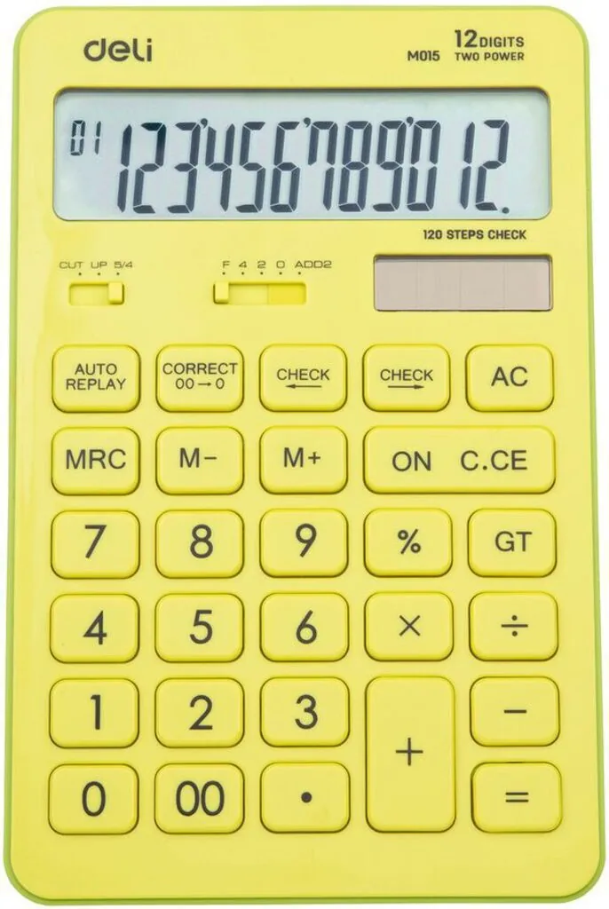 Калькулятор  12 разр. Deli Touch  настольный, желтый EM01551