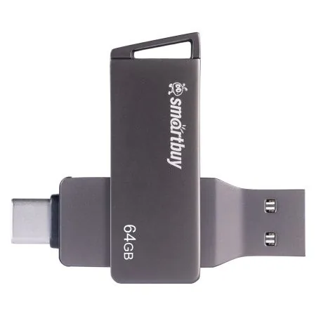 Флеш-драйв  64 GB UFD 3.0/3.1 Smartbuy Phantom Metal Dual Type-C/Type-A
