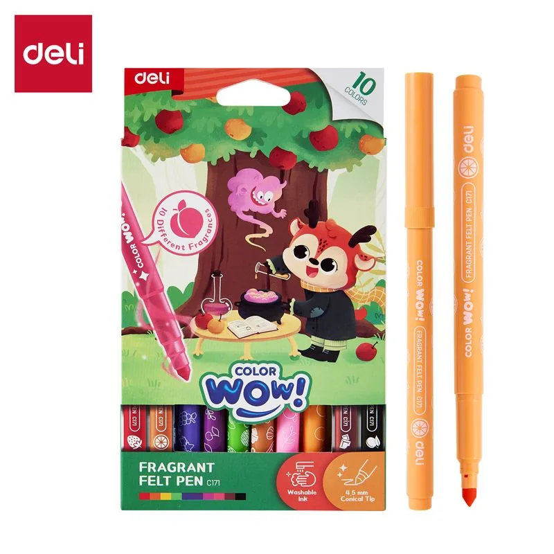 Фломастеры  10цв "Deli. Color wow", ароматизированные