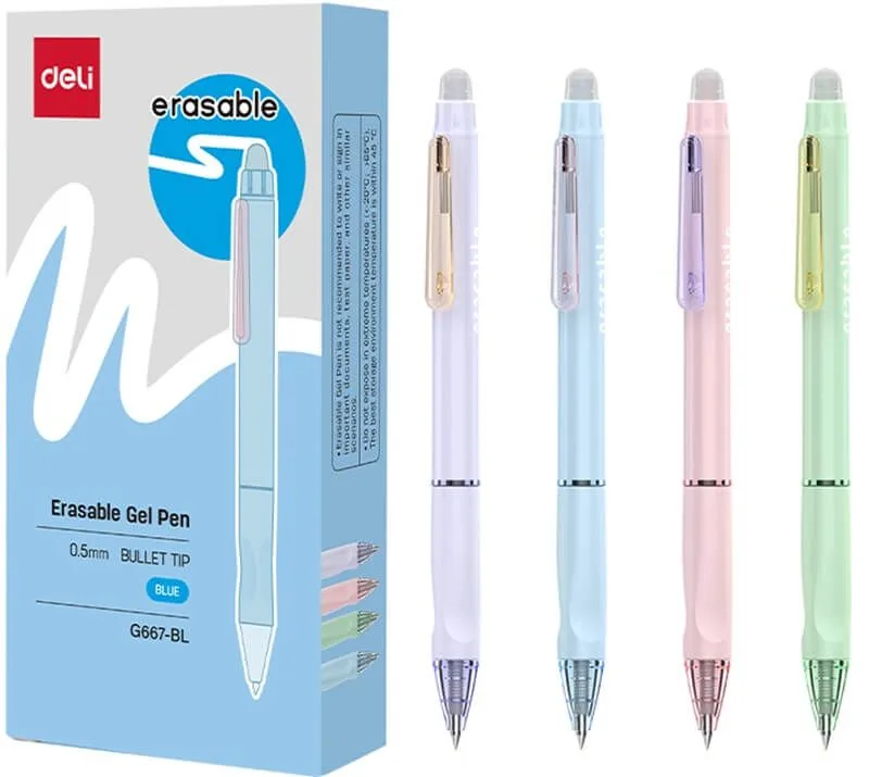 Ручка гелевая стираемая Deli "Erasable" черная, 0,5мм