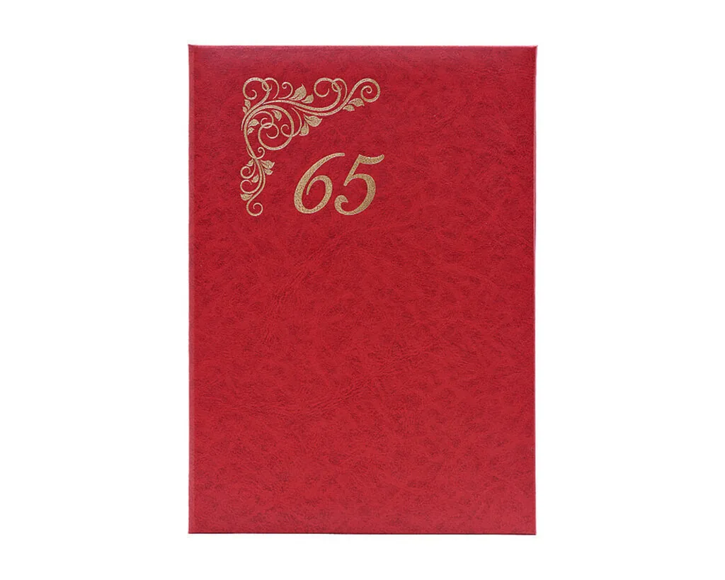 Папка Адресная А4 "65 лет" бордовая, без вкладыша