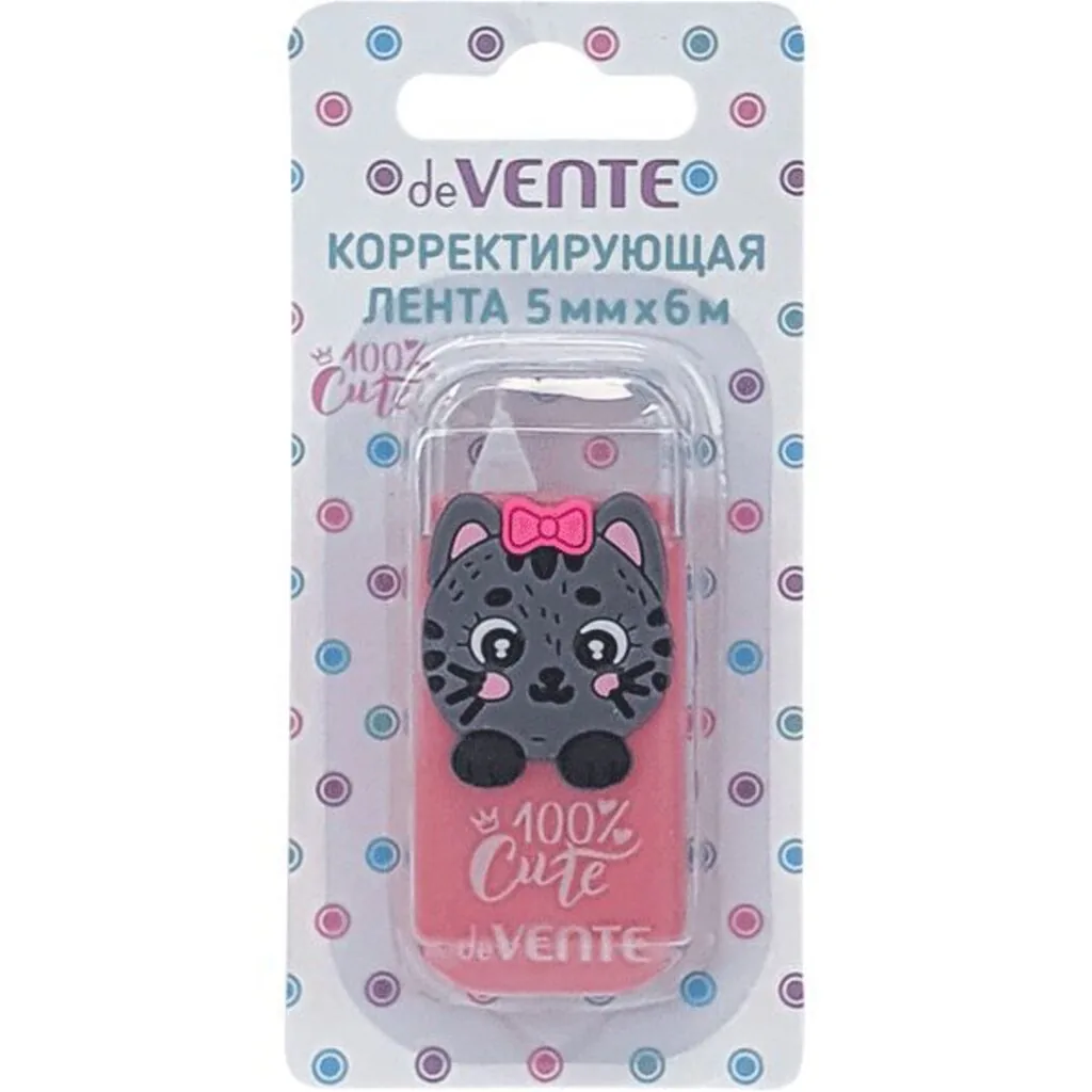 Корректирующая лента deVENTE.100% Cute. Cat, 5мм*6м
