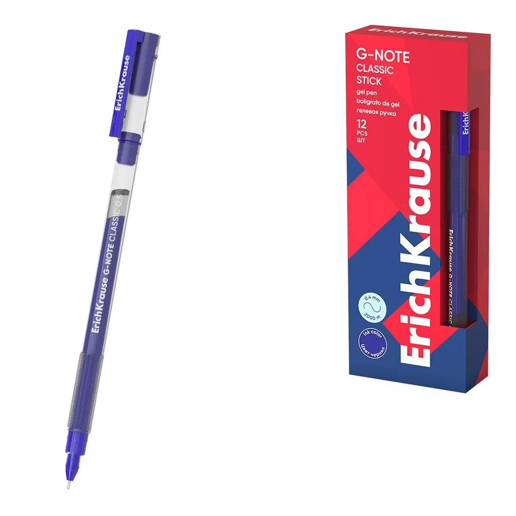 Ручка гелевая EK G-Note Stick Classic черная, 0,5мм