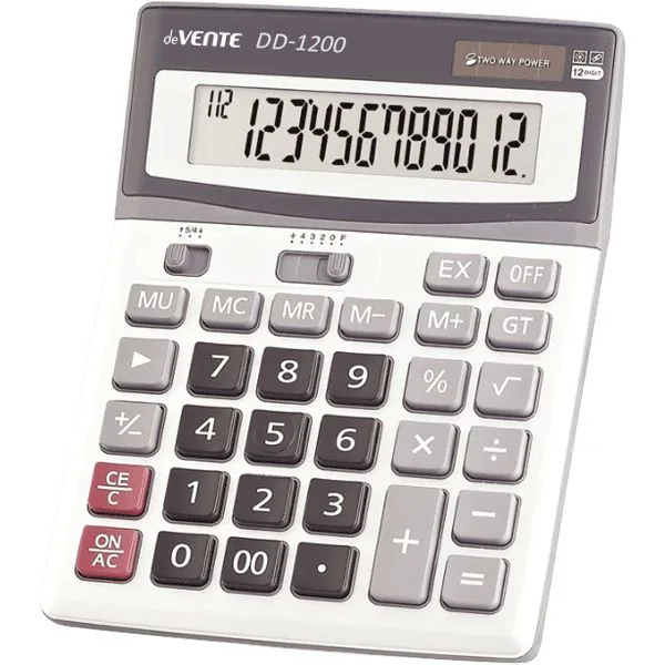 Калькулятор  12 разр. deVENTE"  настольный, черный DD-1200
