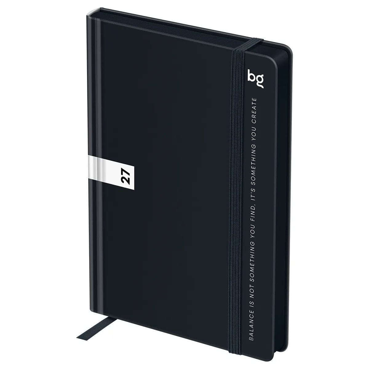 Ежедневник датированный 2027г, А6, 176л., 7БЦ BG"Monochrome. Black", черный, soft tuch