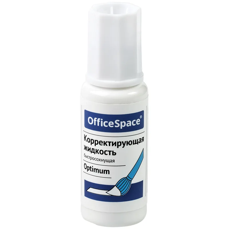 Корректирующая жидкость OfficeSpace "Оптимум", 15мл, на химической основе, с кистью