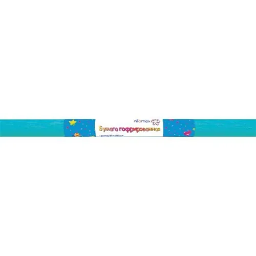 Бумага подел. 50*250 32 г/м рулон   креп голубая