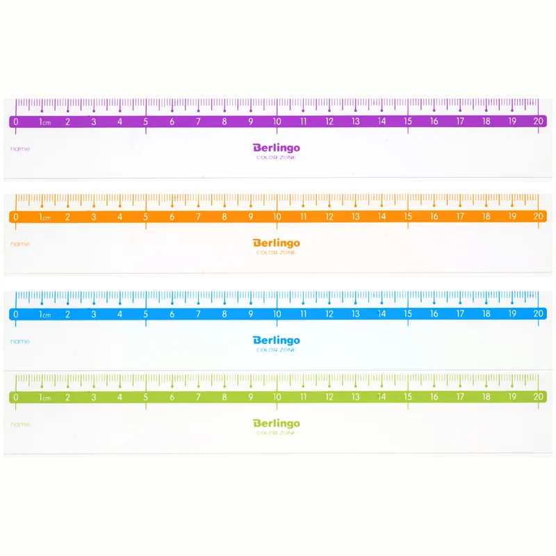 Линейка 20см Berlingo "Color", пластиковая, прозрачная