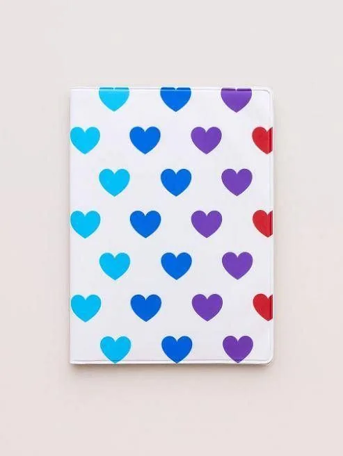 Обложка для паспорта ПВХ "Multicolored hearts" плотность 600 мкм