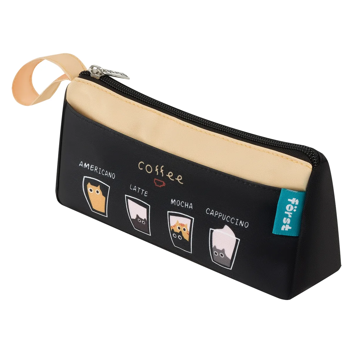 Пенал мягкий Först "Coffee in the assortment", 1 отделение, 1 карман,200*95*60,полиэстер